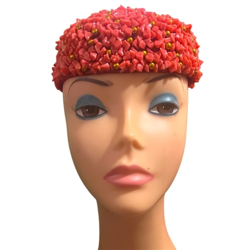 African Coral Beaded Women's Crown/Hat